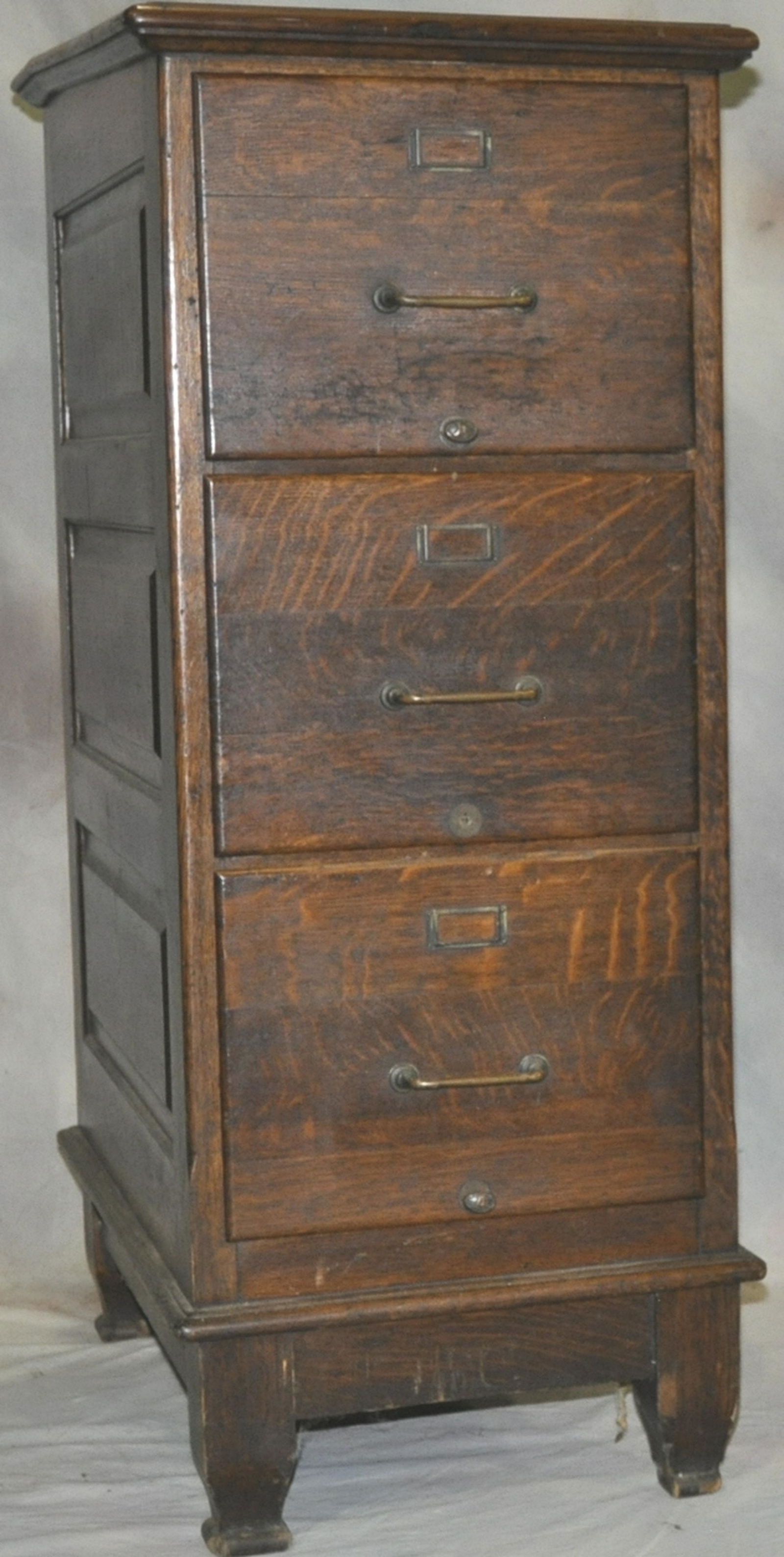 C.1900 Slant Top Oak File Cabinet (1 of 3)