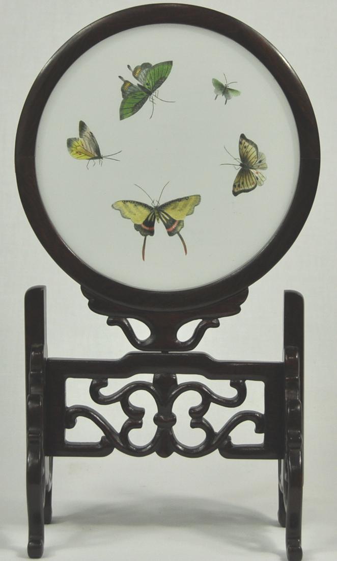 Chinese Suzhou Silk Embroidery Of Butterflies (1 of 2)