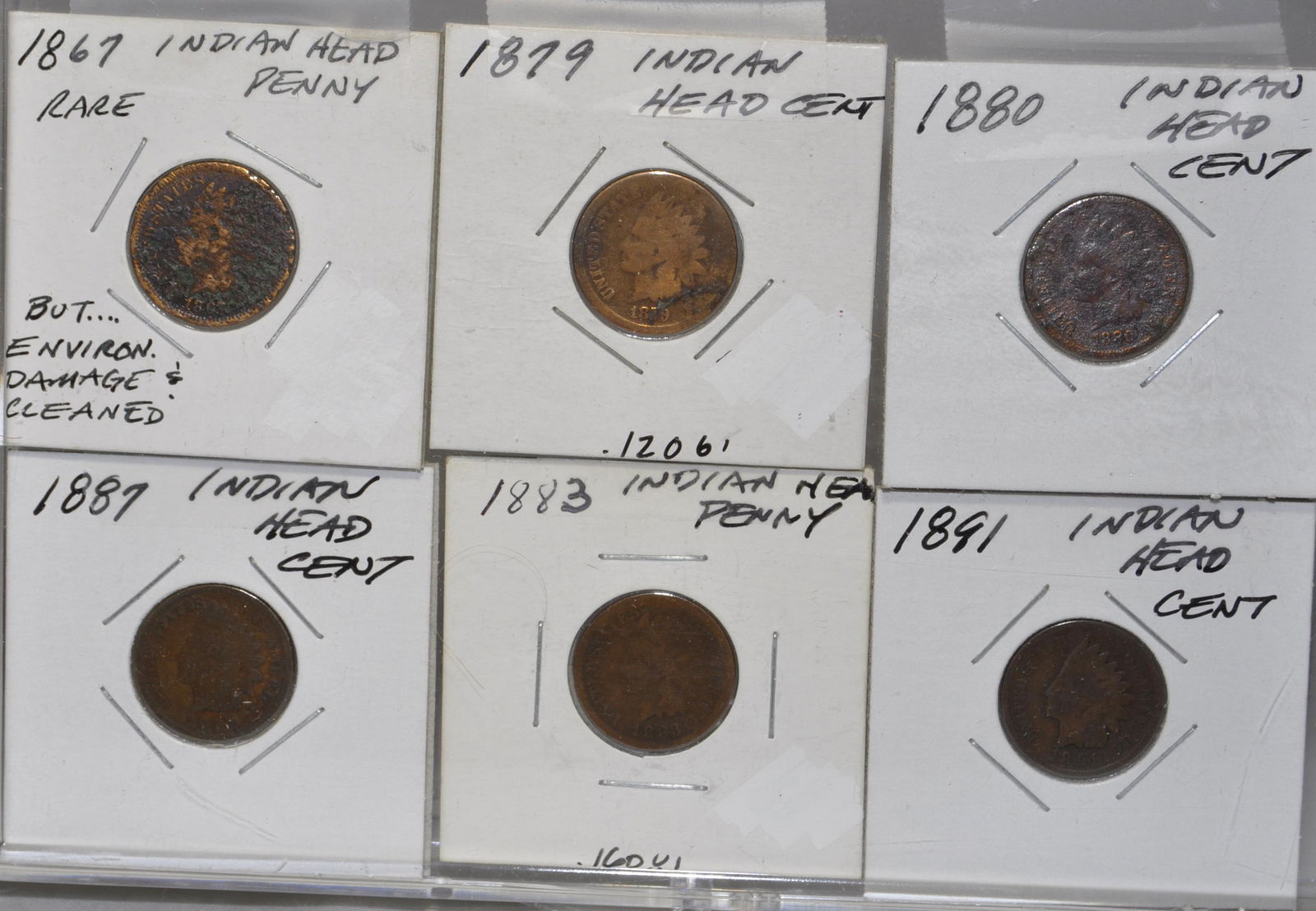 6) Indian Head Cents (1 of 2)