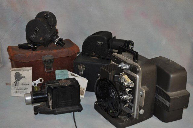 Projectors, plus: (1) Argus slide projector; (1) Bell & Howell cinematograph camera; (1) Bell & Howell projector; (1) slide projector, maker unknown.