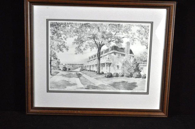 Robert Morris Inn-Oxford MD, Lithograph: Limited edition 77/100, signed John Moll '76, 16" x 20"