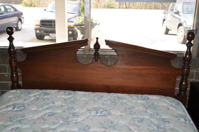 Queen Headboard: Complete with frame, mattress and box spring