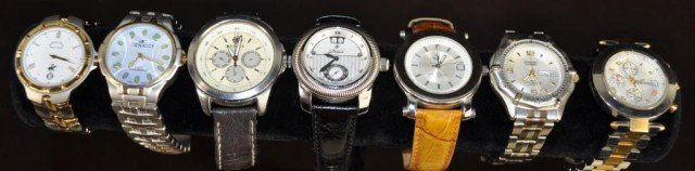 Men's Estate Watch Collection, 7pcs: Including: (1) Troton, working condition, (1) Timex, working condition, (1) Duboule, working condition, (1) Gruen, working condition, (1) Klaus Kobec, needs serviced, (1) Beverly Hills Polo Club, need