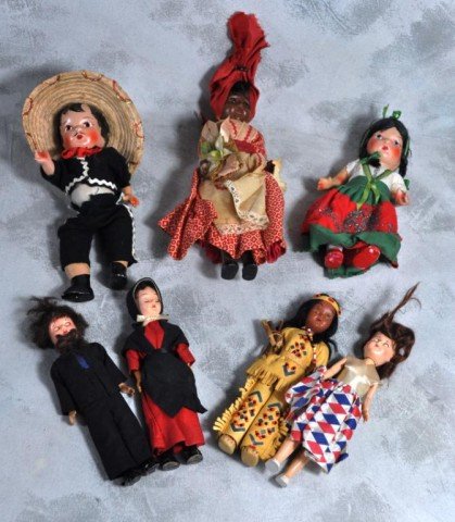 Estate Collection of Vintage Dolls: Composition, plastic etc., including: Amish, black Americana, etc,