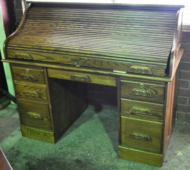 Oak Roll Top Desk By Bradford