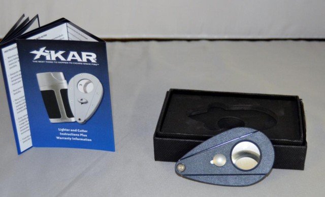 Xicar Cigar Cutter: Lapis Color With Locking Feature, Measurements: 3" x 1 3/4"