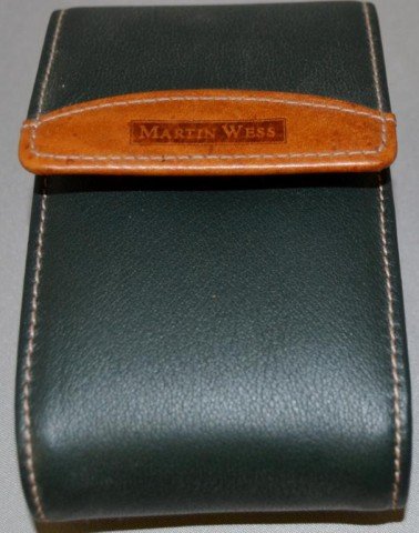 Leather Cigar Case: By Martin Wess, Measurements: 5" x 4 1/2" x 1 1/2"