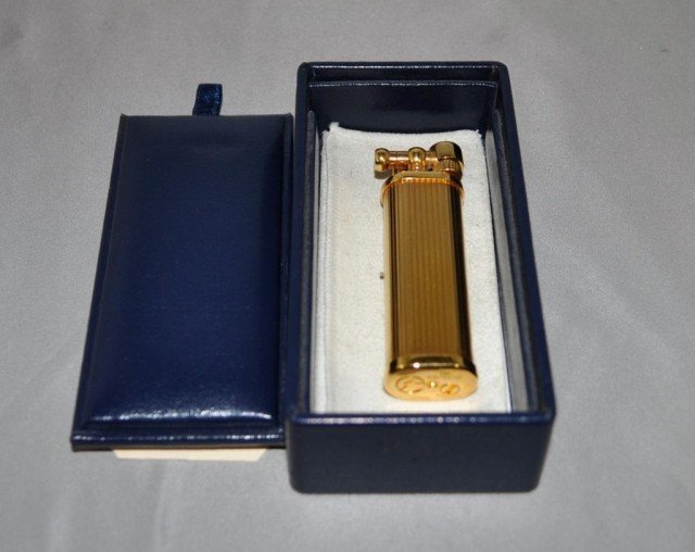 Corona Pipe Lighter: Old Boy" Style Flint Lighter With Brass Case, Measurements: 2 3/4" x 1" x 1/2