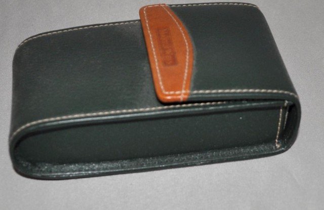 Leather Cigar Case: By Martin Wess, Measurements: 5" x 4 1/2" x 1 1/2"