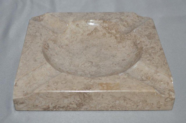 Cigar Ashtray: Hand Carved Soapstone, 4 Spaces For Cigars, Measurements: 6" x 6" x 1"