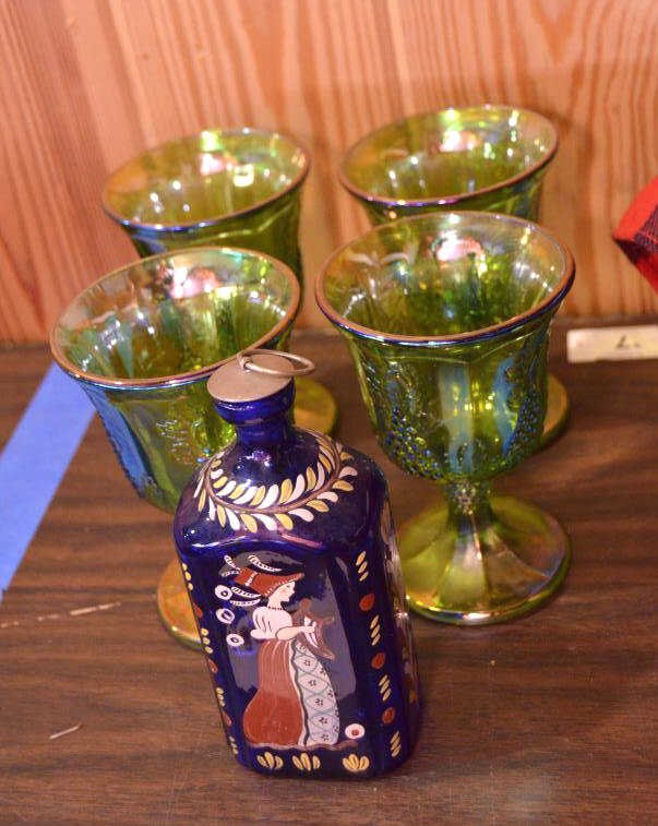 Antique German Cobalt Liquor Bottle Etc. (1 of 1)