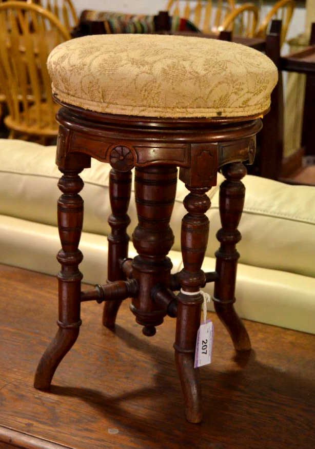 Eastlake Piano Stool: 20"x13"