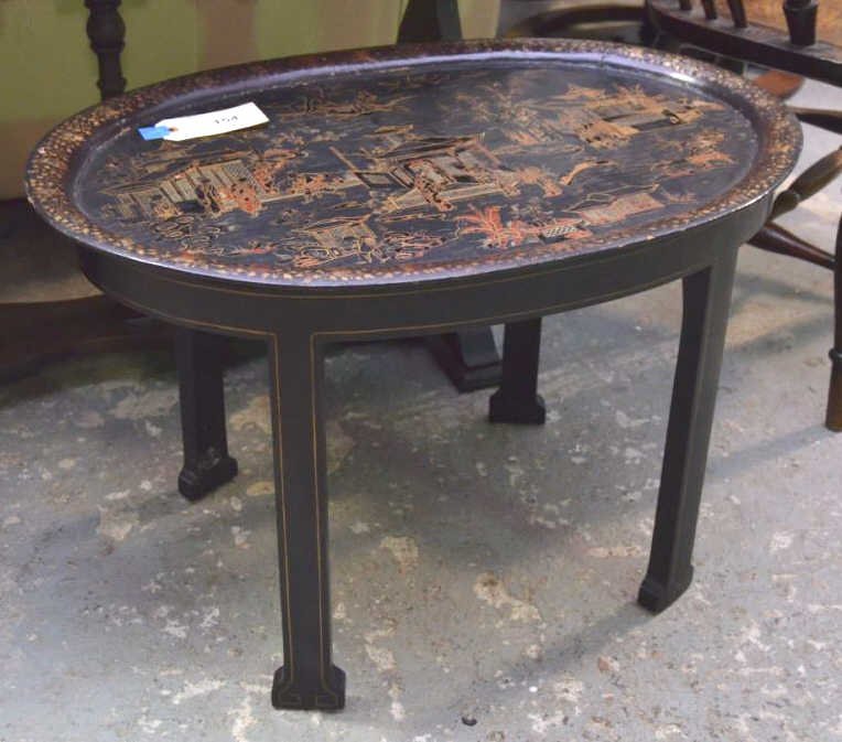 Papier-mache and Chinoiserie Tray on Stand (1 of 2)