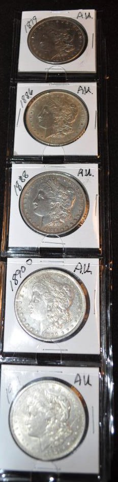5 AU Morgan Dollars (1 of 1)