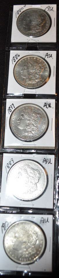 5 AU Morgan Dollars (1 of 1)