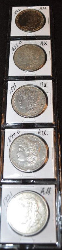 5 AU Morgan Dollars (1 of 1)