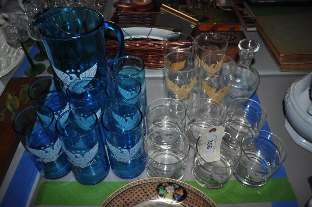 Mid-Century American Collectible Glass: Beverage sets, high balls, decanter