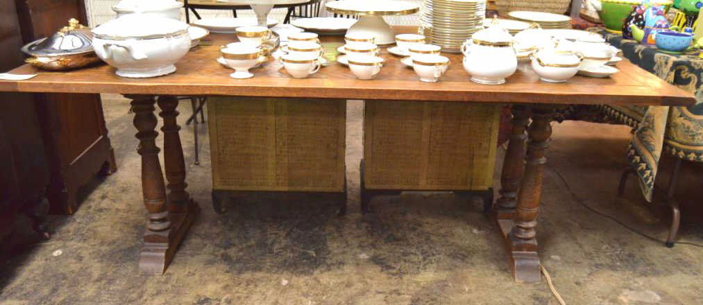 Oak Folding Top Trestle Table (1 of 3)