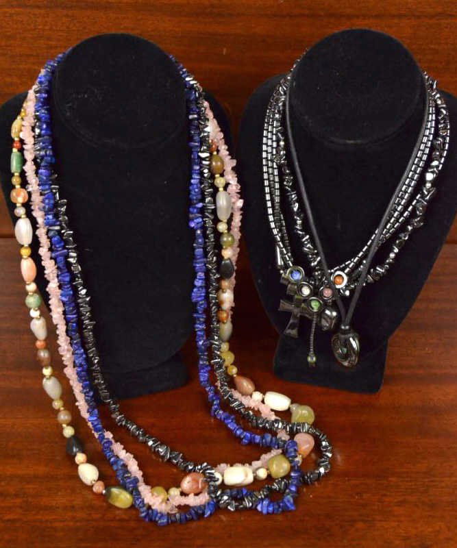 9 Semi-Precious Stone Bead Necklaces (1 of 3)