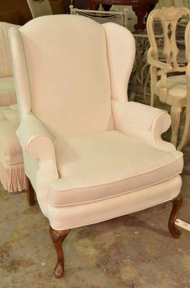 Silk Upholstered Wingback Chair (1 of 2)