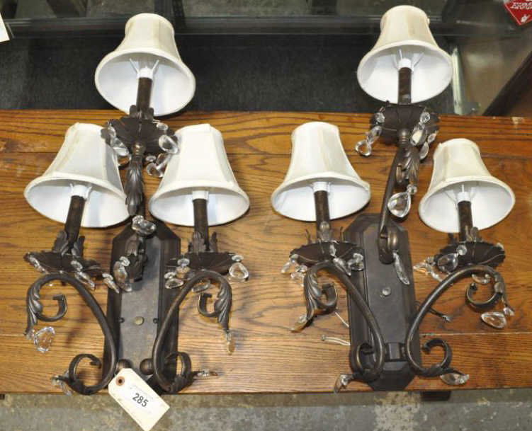 Pair of 3 Armed Wall Sconces (1 of 1)