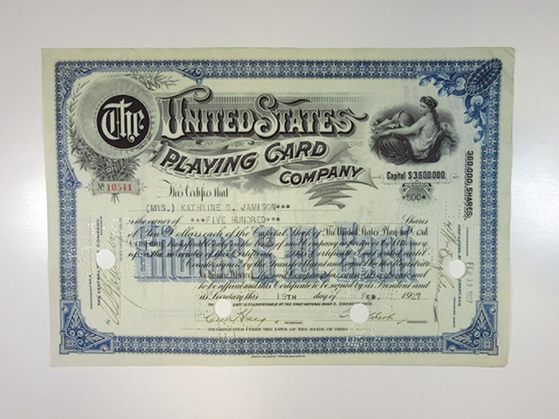 United States Playing Card Co., 1927 I/C Stock (1 of 1)