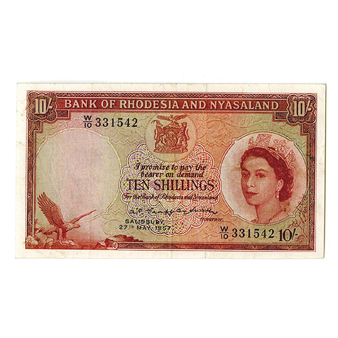 Bank of Rhodesia and Nyasaland, 1957 Issue Banknote. (1 of 2)