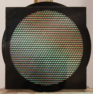 Carlos Cruz-Diez* (1923): Chromointerférence Manipulable. 25 x 25 cm. Rückseitig mit Klebeetikett bez.: Carlos Cruz-Diez/89, Chromointerférence Manipulable, Oeuvre multiple 25x25 cm, 1989, Les Chromointerférences Manipulab