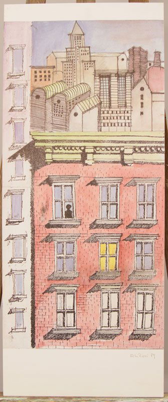 Aldo Rossi (1931-1997): L’architettura della città. Farboffsetdruck auf Hartfaserplatte aufgezogen. 86,5 x 35 cm. Unten rechts signiert und datiert: Aldo Rossi, 89. Aldo Rossi 1989