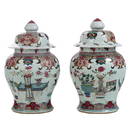 Coppia di grandi potiches in porcellana, Cina, XIX sec.