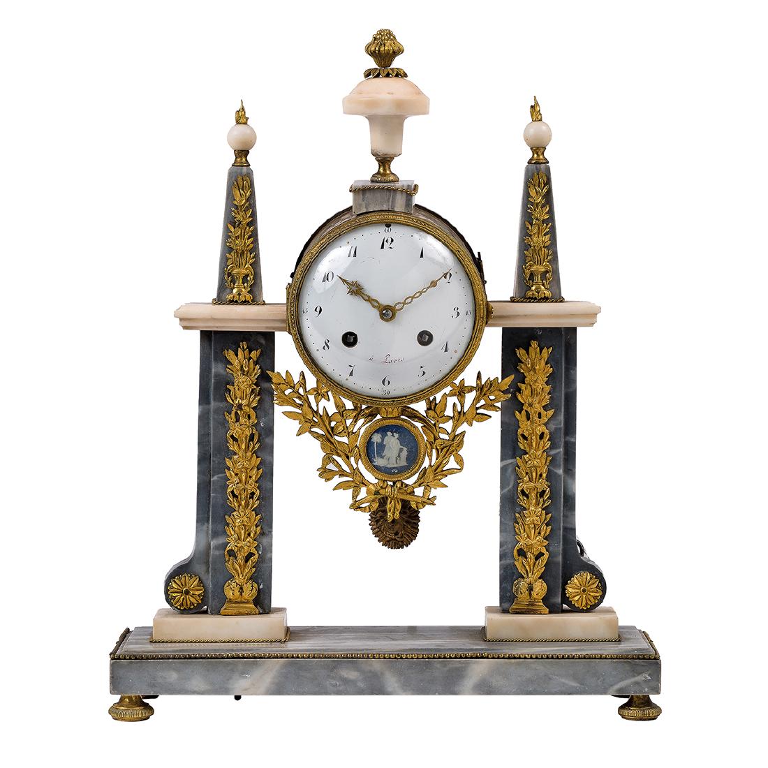 Orologio in marmo fregi in bronzo, inizi XIX sec. (1 of 1)