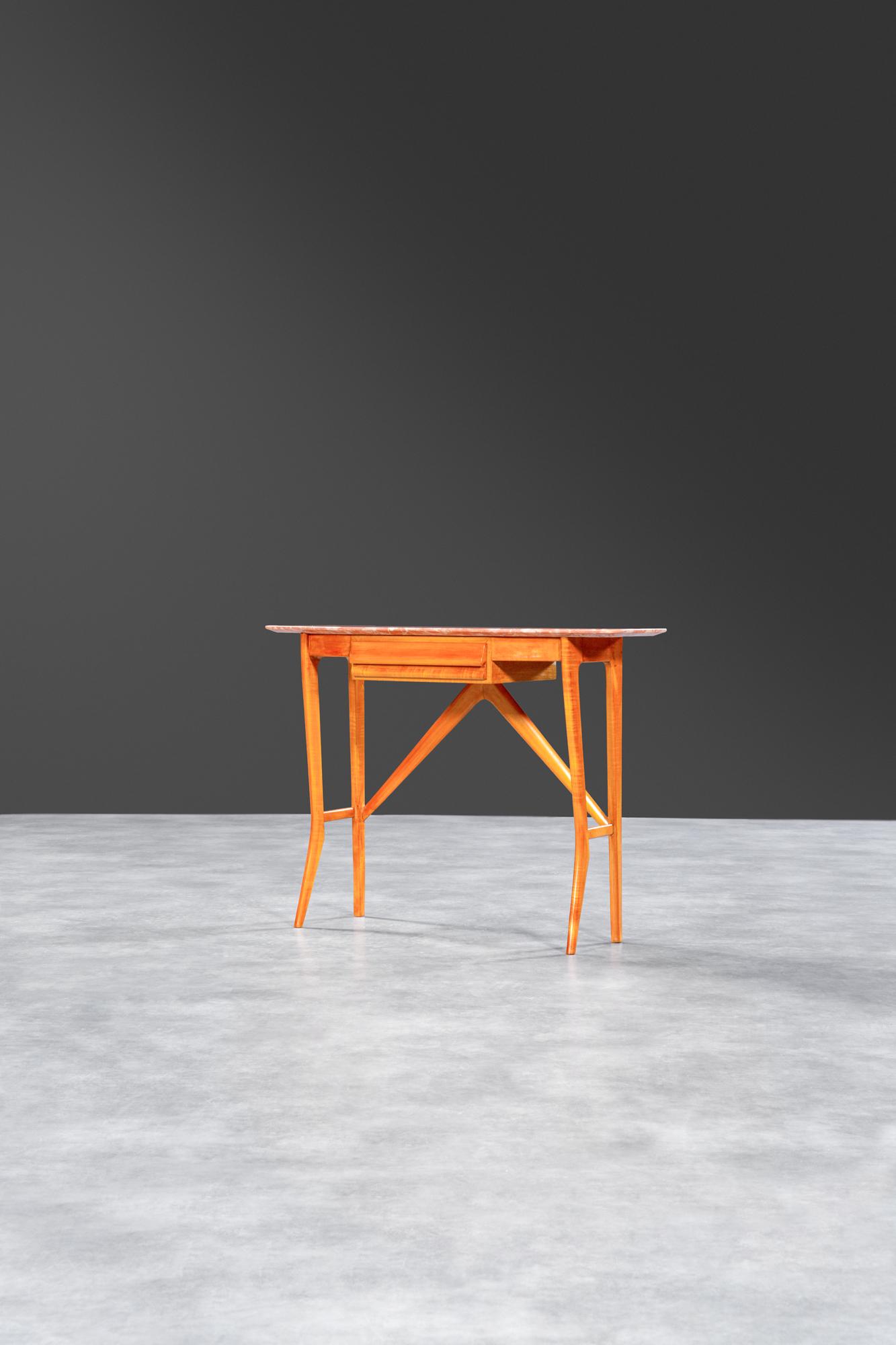 Console anni '50: ConsoleLegno, marmo.1950 ca.cm 79x110x35