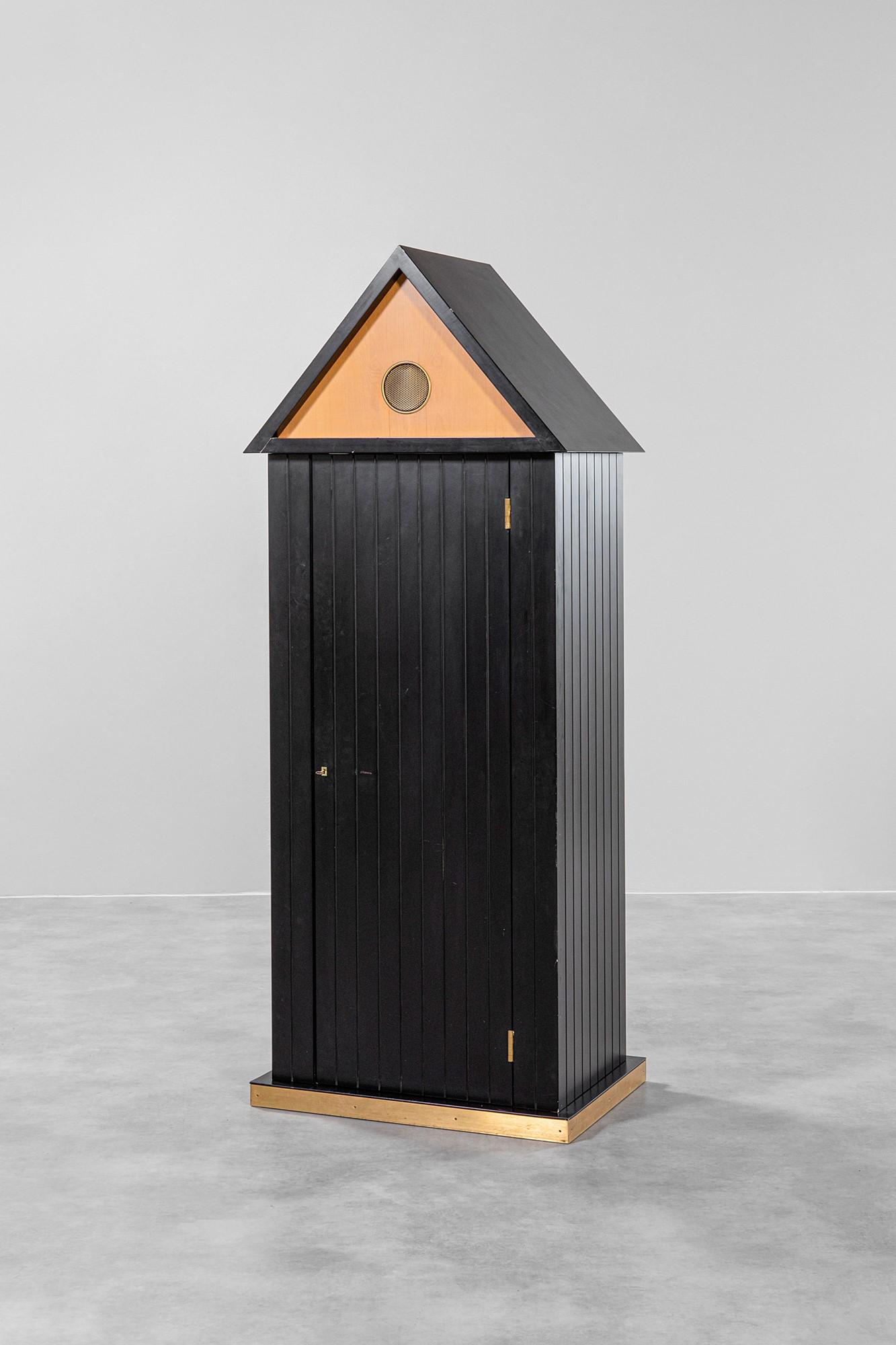 Aldo Rossi: Armadio mod. Cabina dell'ElbaLegno laccato.Esecuzione Bruno Longoni, 1983 ca.cm 240x93x67LITERATURE:Aldo Rossi, Architecture 1981-1991, p. 288.