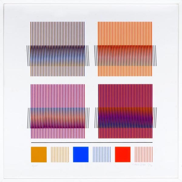 Carlos Cruz Diez: Serigrafia Firmata e numerata a mano: n. 10 /125 cm 67x67