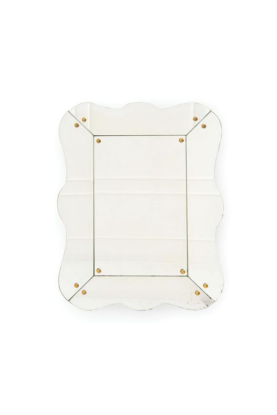 Specchio da parete: Specchio da parete Cristallo specchiato e molato. Italia, anni '50 cm 87x70