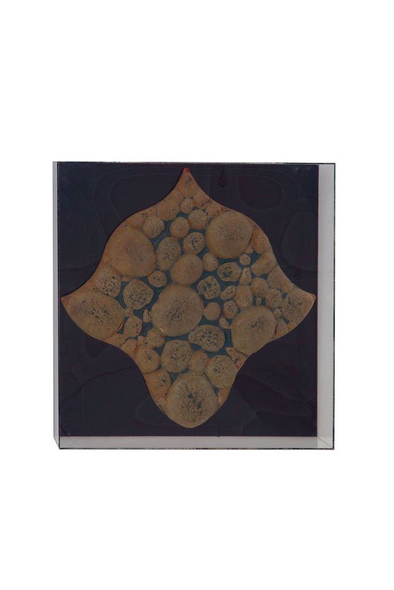 Piero Gilardi: Tappeto natura Composizione in poliuretano espanso. Anni '70 cm 72x72x12