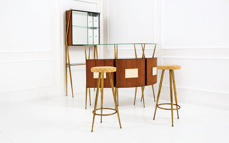 Bar cabinet with two stools (1 of 1)