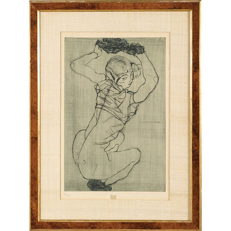 Egon Schiele: Figure, 1914 Litografia, 10/100. Provenienza: Galleria Il Fauno.