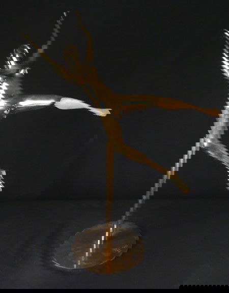 Edgar Britton, Bronze Sculpture: Edgar Britton (1901-1982) Bronze Sculpture "Girl in Space" 16" tall with base