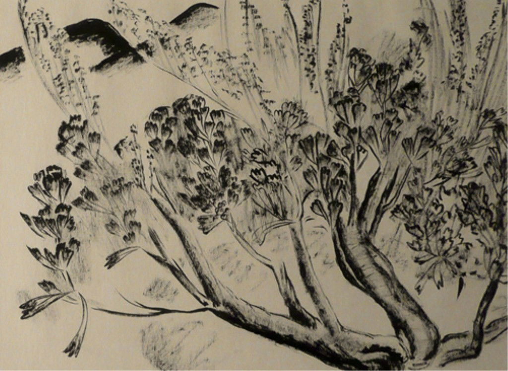 Virginia True Drybrush: Virginia True (1900 - 1989), Drybrush, "Sage", From Artist Estate, 8 1/2" x 11", Estimate: $150- $300