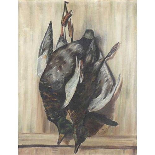 Vera Ireland Oil: Vera Ireland, Oil on Canvas, "Ducks", 20" x 16", Signed Lower Right '09, Estimate: $100- $200