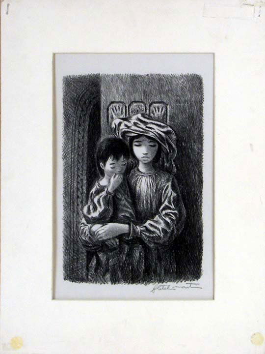 Fletcher Martin, Lithograph: (5552) Fletcher Martin (1904-1979), Lithograph, Mother & Child , image size 12" x 7 3/4", Pencil Signed Lower Right