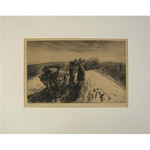 J. E. Costigan, Etching: (5771) John Edward Costigan (1888-1972) (Rhode Island) Etching, "When Day Is Done", image size 8 1/4" x 12 3/4", Pencil Signed
