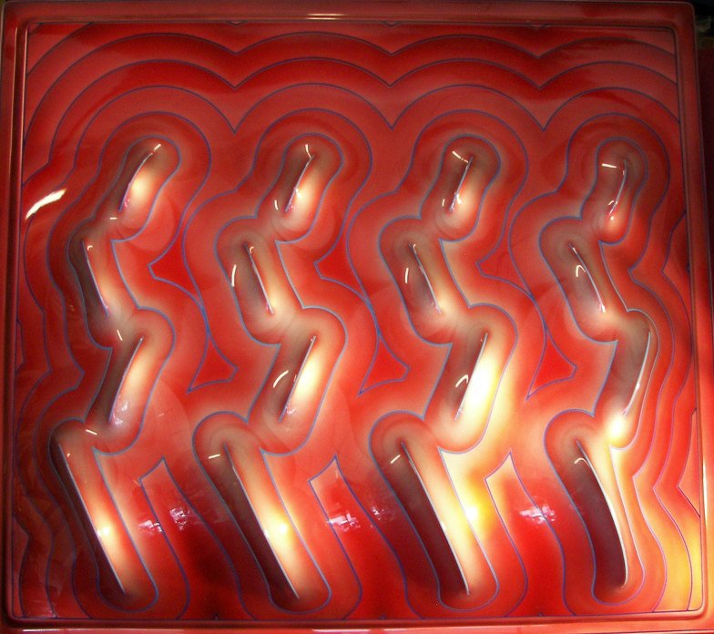 Pop Art Wall Sculpture, Mccarthy: (7805) Pop Art Wall Sculpture, Heat formed acrylic, 43" X 48" X 9" Deep , Vibrant Painted Colors, And Interesting Shapes, Back Is Signed Mccarthy '77