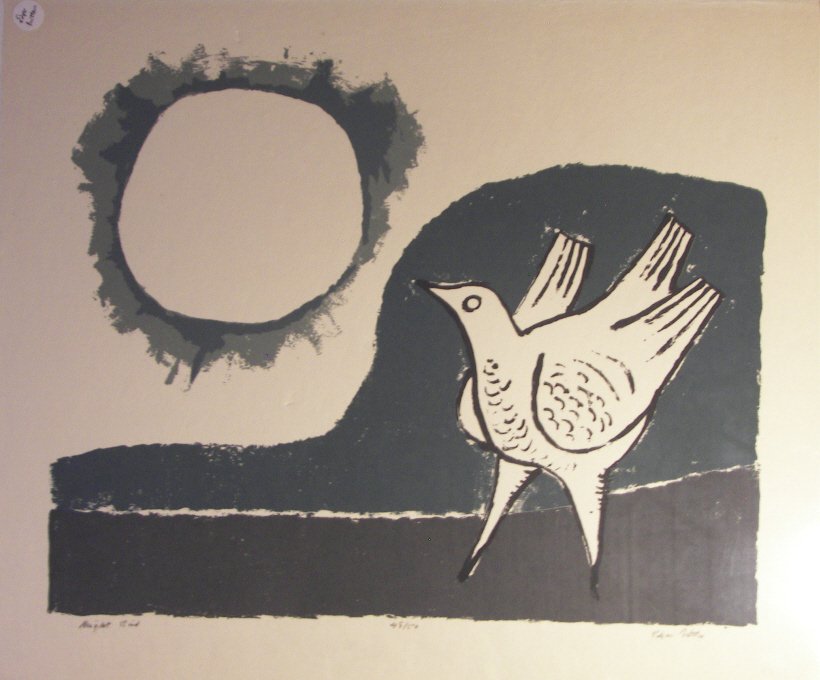 Edgar Britton, Serigraph: , Edgar Britton, , Serigraph , " Night Bird " , 22" x 26" , Pencil Signed Lower Right , 49 of 50 , (7778)