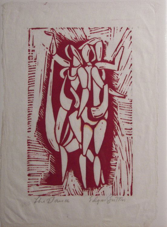 Edgar Britton, Lithograph,: Edgar Britton, Lithograph, (8045) Edgar Britton, Lithograph, "The Dance ", 11" x 7-1/2", Signed Lower Right,