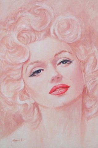 Barry Leighton-Jones, Large painting,: Barry Leighton-Jones, Oil on canvas, Clown, Marilyn Monroe, 72" x 48", Signed lower left,