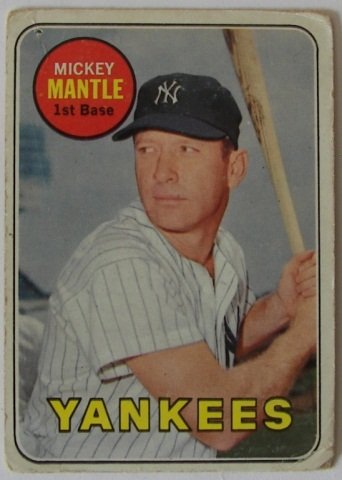 Topps 1969 Yankees Mickey Mantle # 500A Baseball (1 of 2)