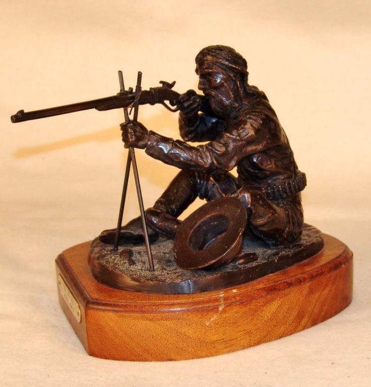 Fred Fellows, Bronze,: "The End of an Era, Tools of the Hide Hunter," 8" x 9," signature in casting, 25/100, -562022-