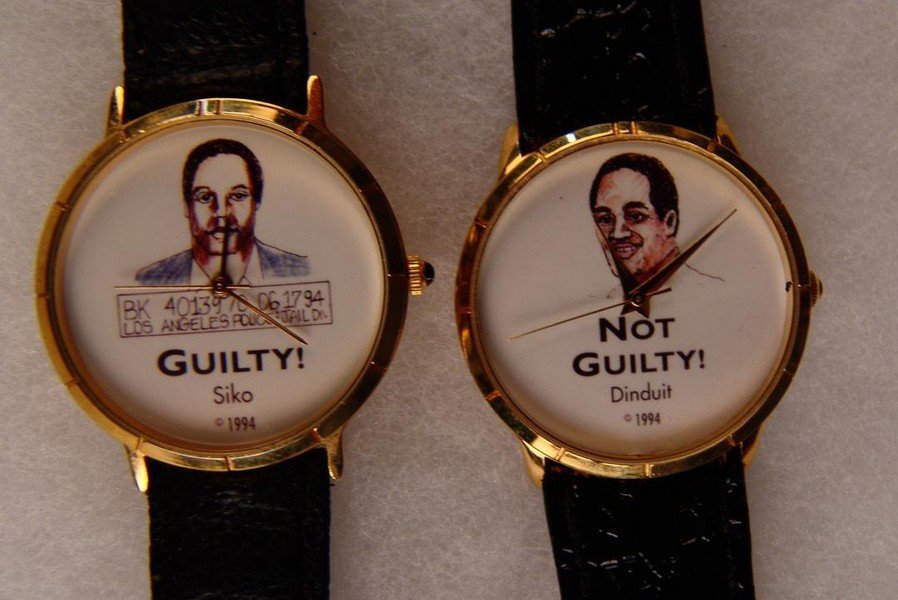 Wristwatch OJ Simpson Set,: Pair of OJ Simpson trial era watches, :"Sika" and "Didnduit" -572105- All watches are untested and not guaranteed, buyer should presume some may require some
